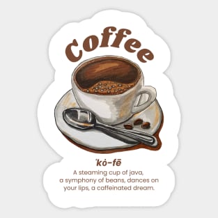 Coffee a steaming cup of java Sticker